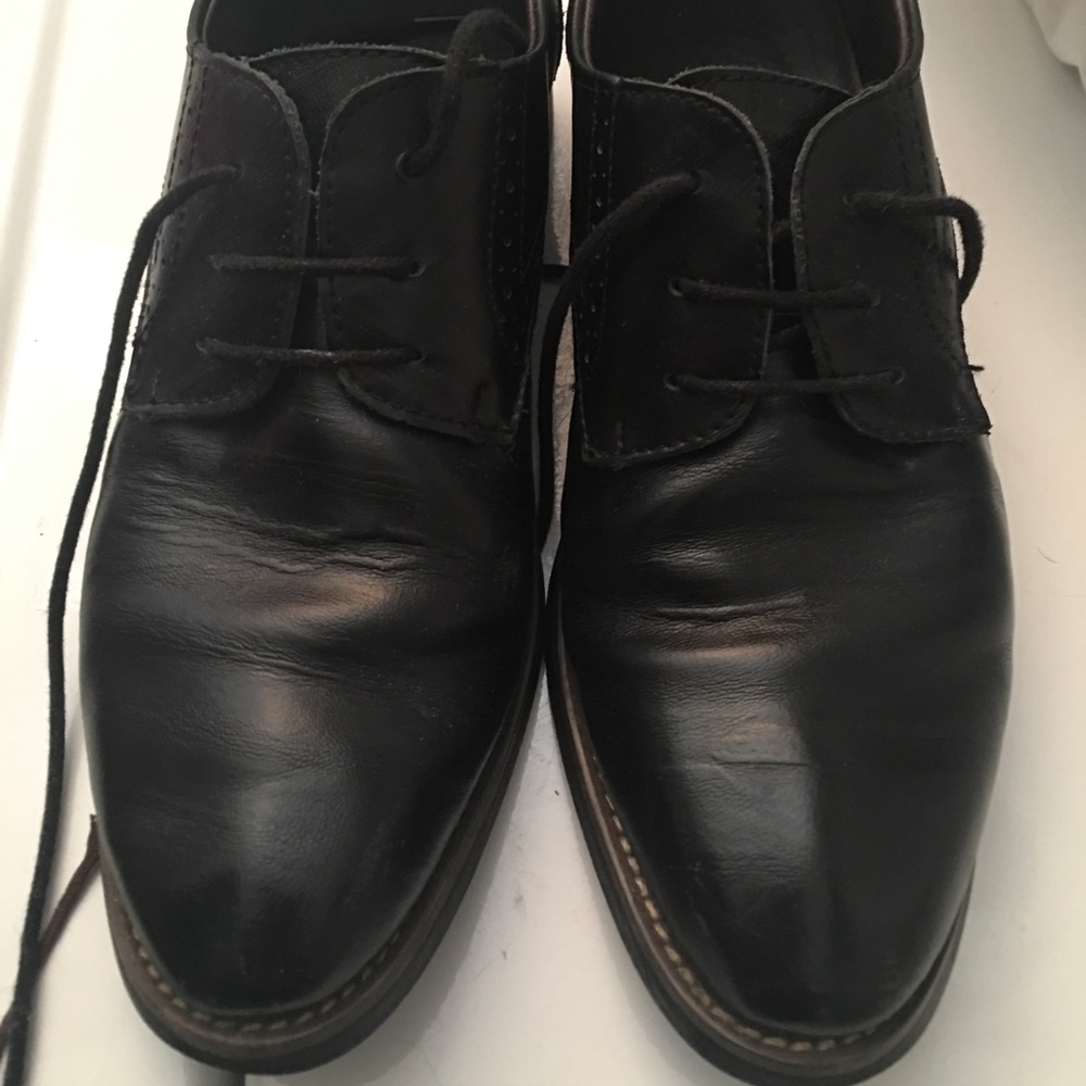 Vegan leather black oxfords size 6.5 men’s black